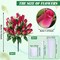 Christmas Artificial Cemetery Flowers for Grave – Rose Pink Memorial Bouquet with Vase for Headstone and Tombstone Decorations